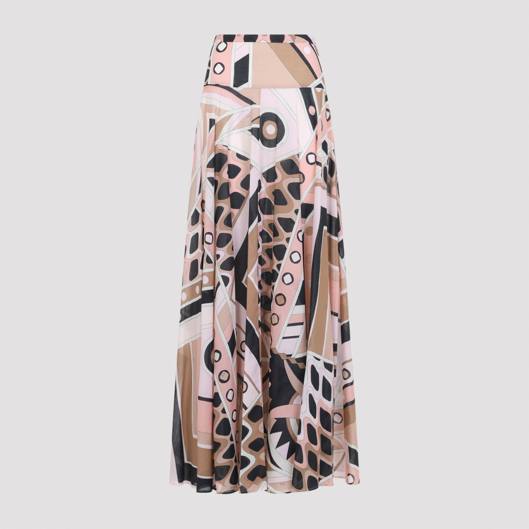 Long Multicolor Geometric Print Maxi Skirt