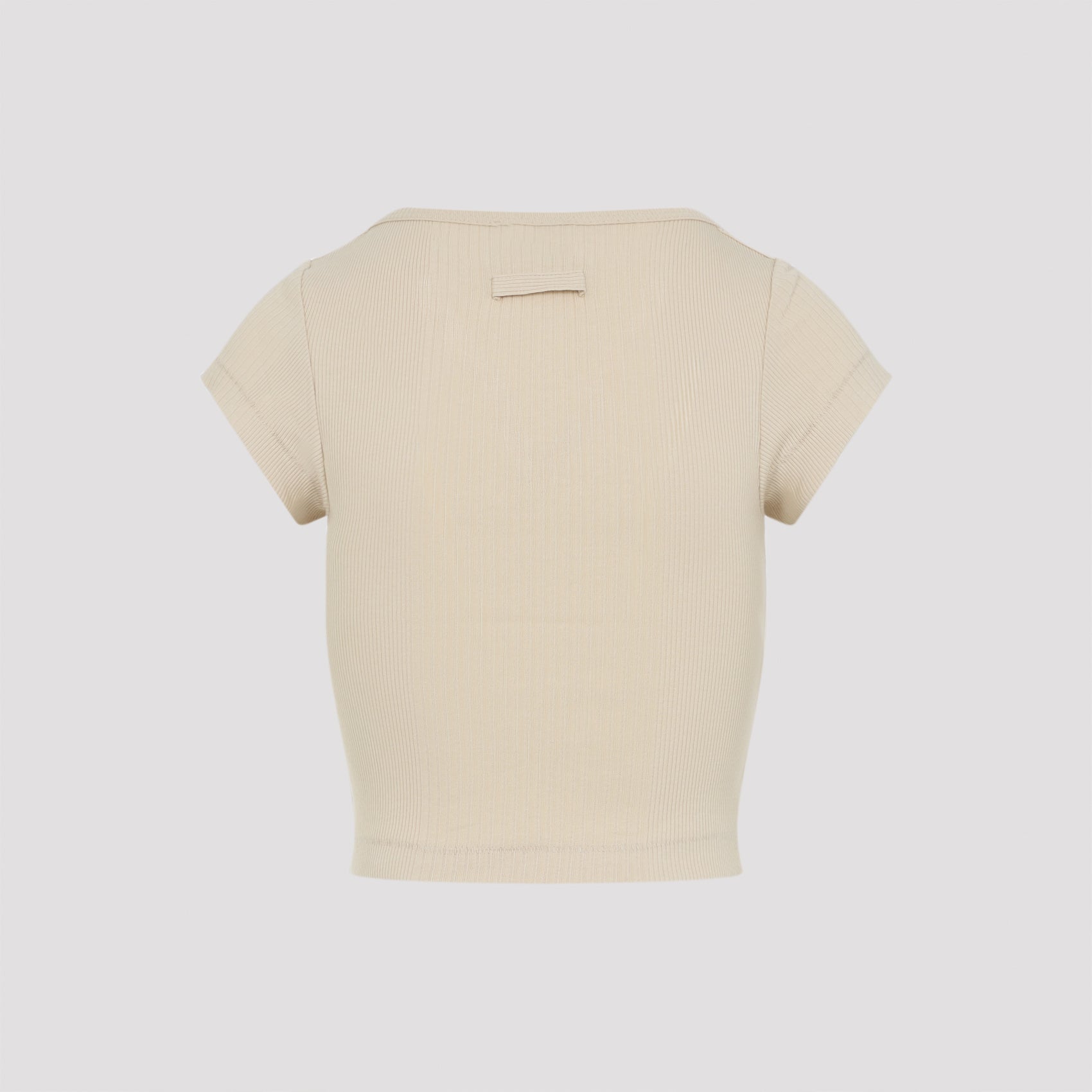Ribbed Short-Sleeved Crop Top