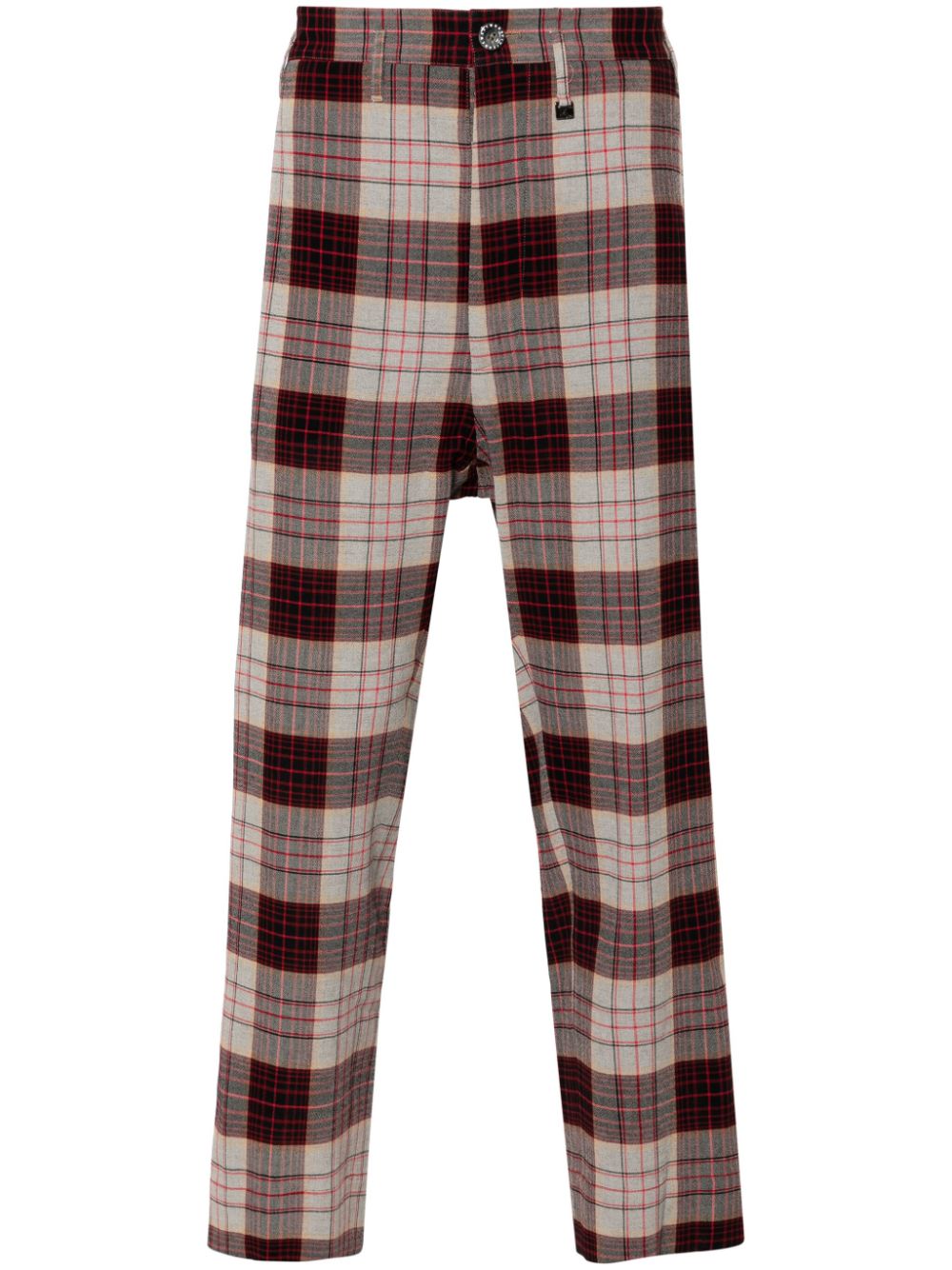 Mid Waist Slim-Cut Cropped Trousers