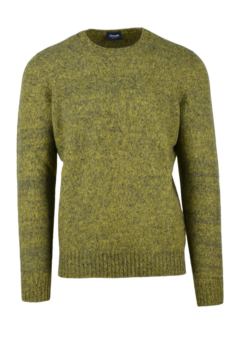 Wool Crew Neck Pullover - Yellow/Green