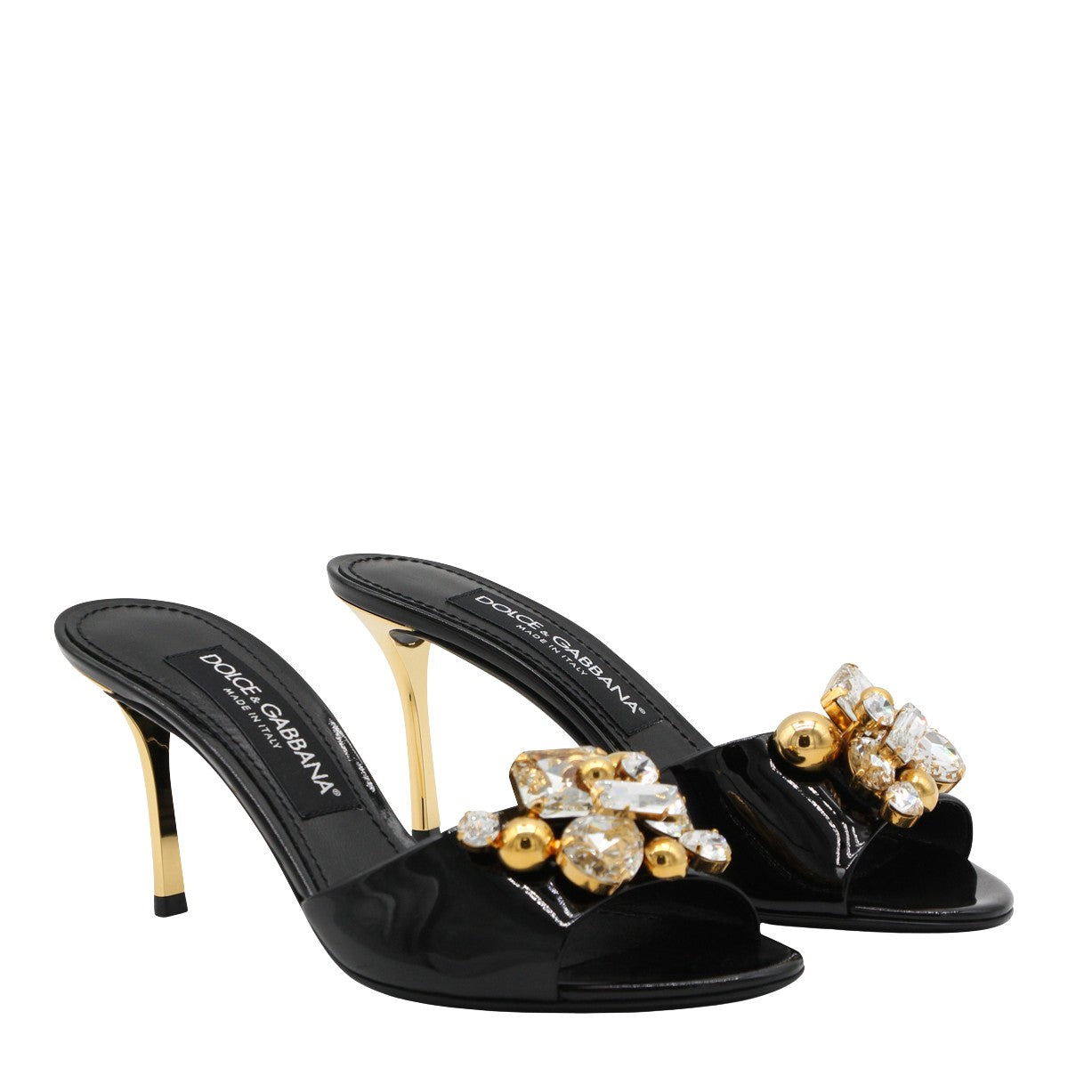 Open Toe High-Heeled Sandals with Crystal Accents