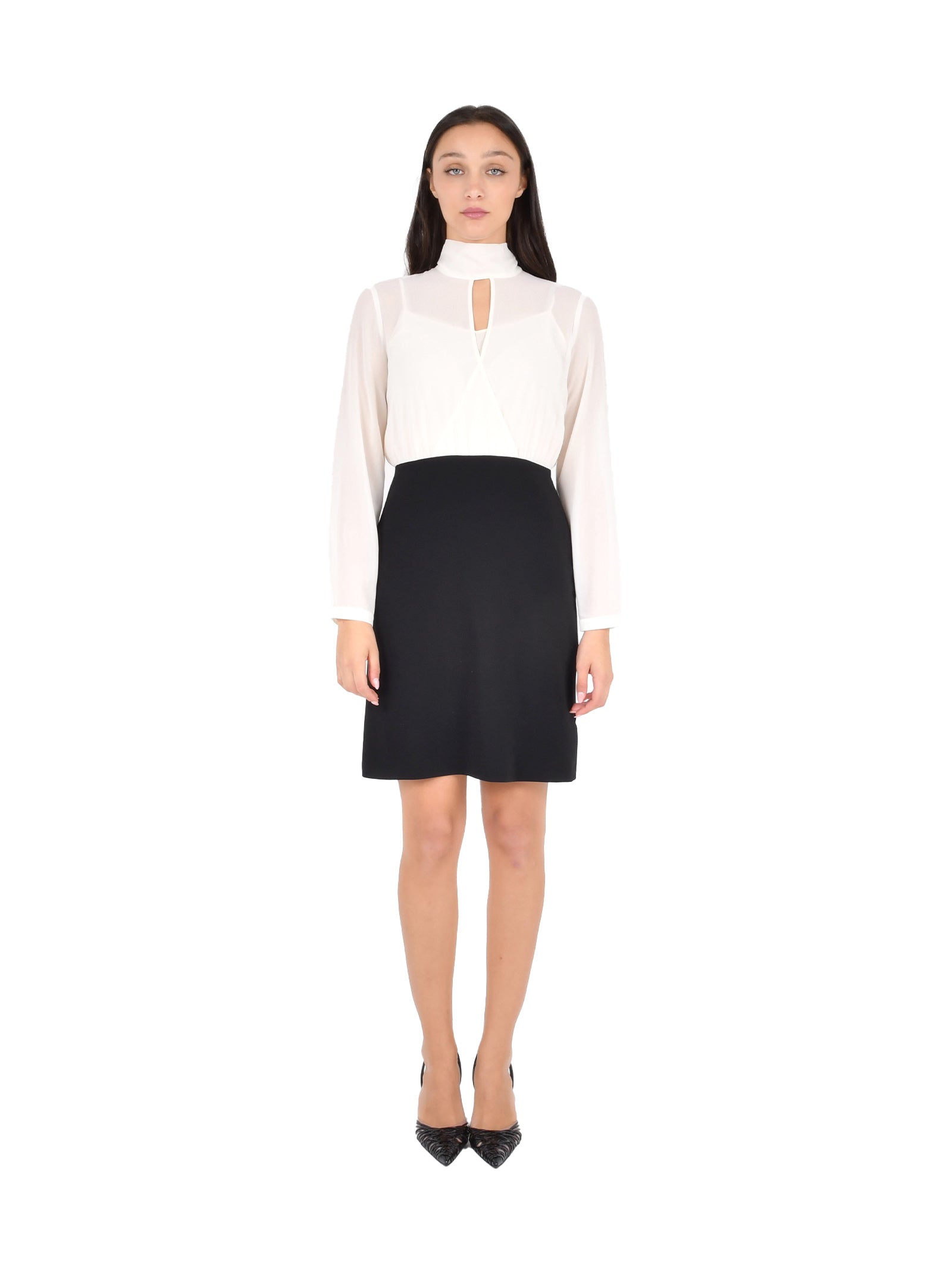 Two-In-One Ivory Georgette Dress
