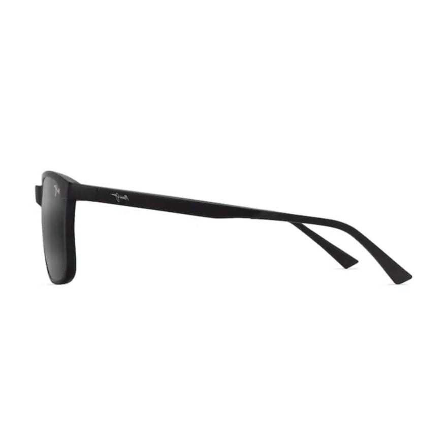 Hulili Matte Black Rectangular Frame Sunglasses with Gradient Grey Lenses