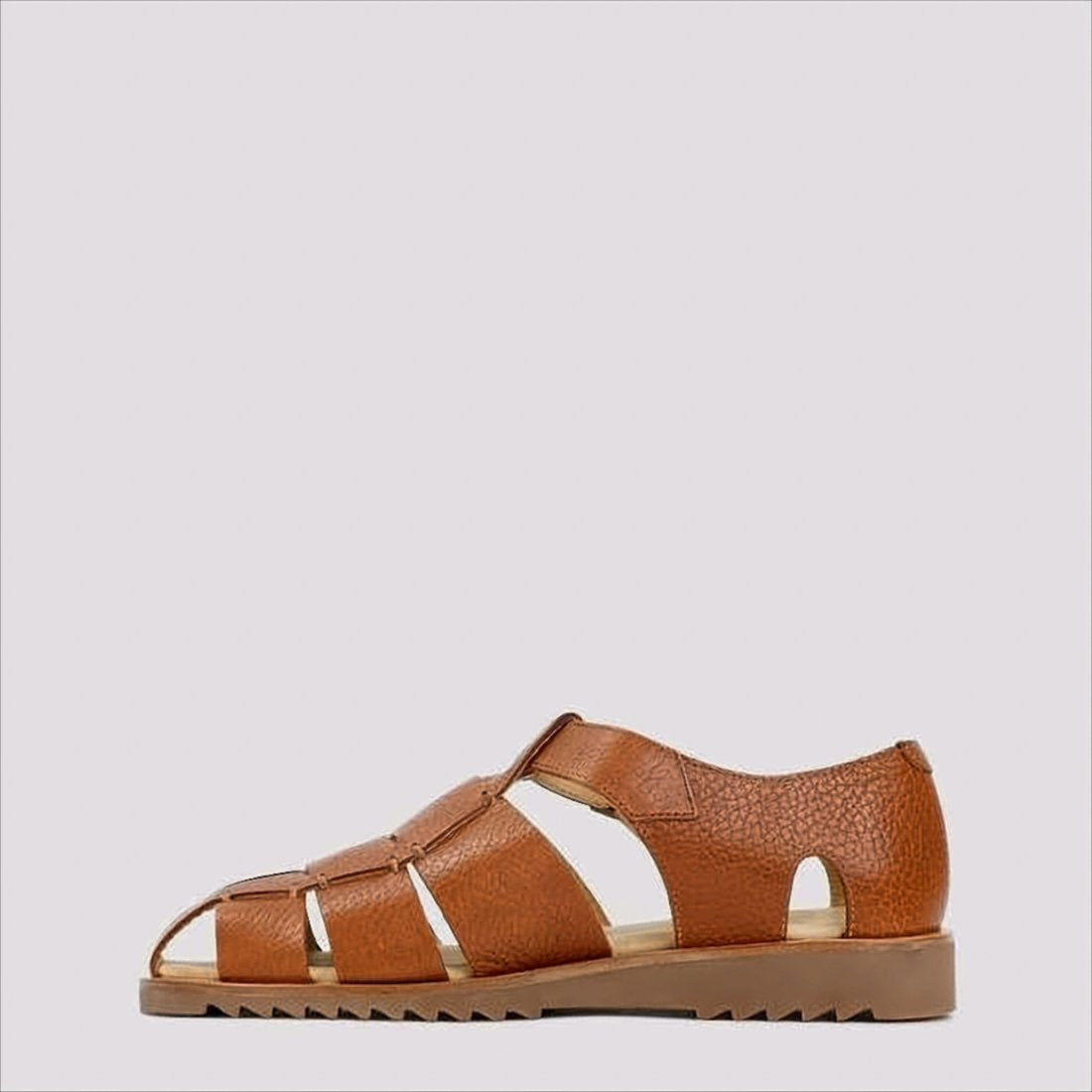 Fisherman Sandal with Textured Leather Straps