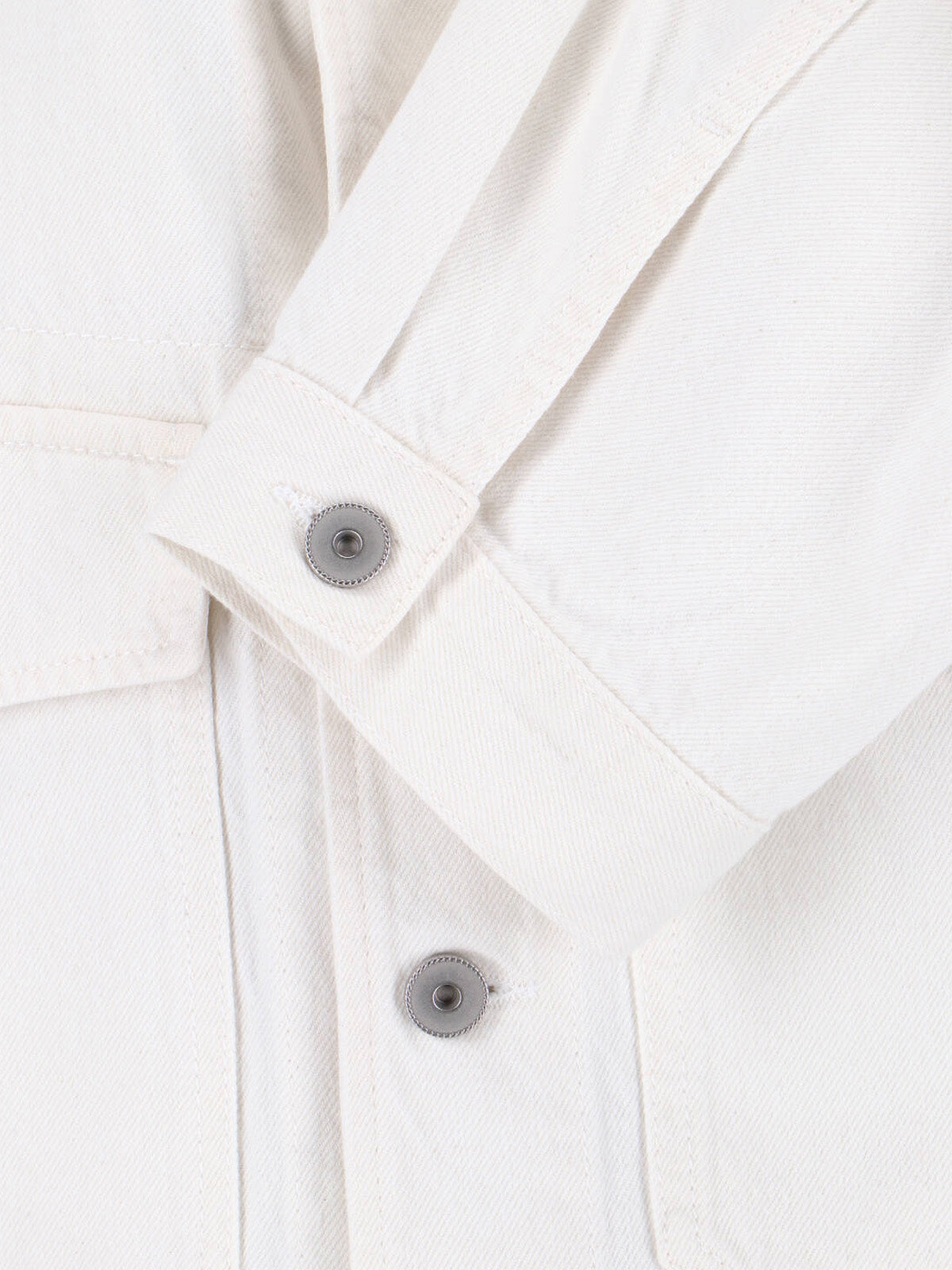 White Cropped Trucker Cotton Jacket