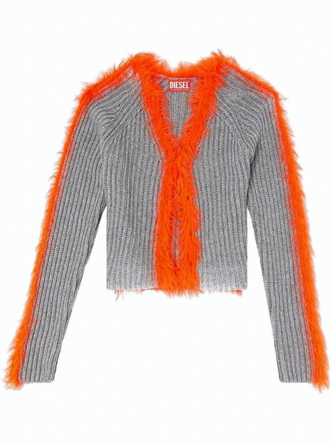 Cropped Ribbed Knit Cardigan