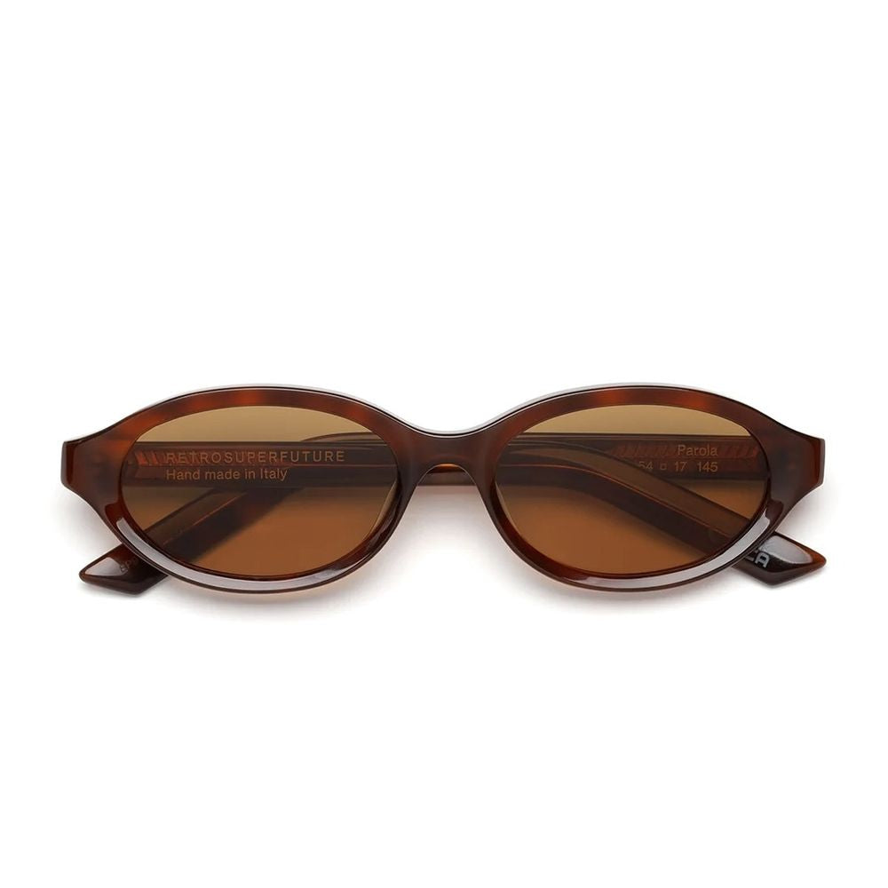 Parola Oval Havana Sunglasses With Brown Lenses