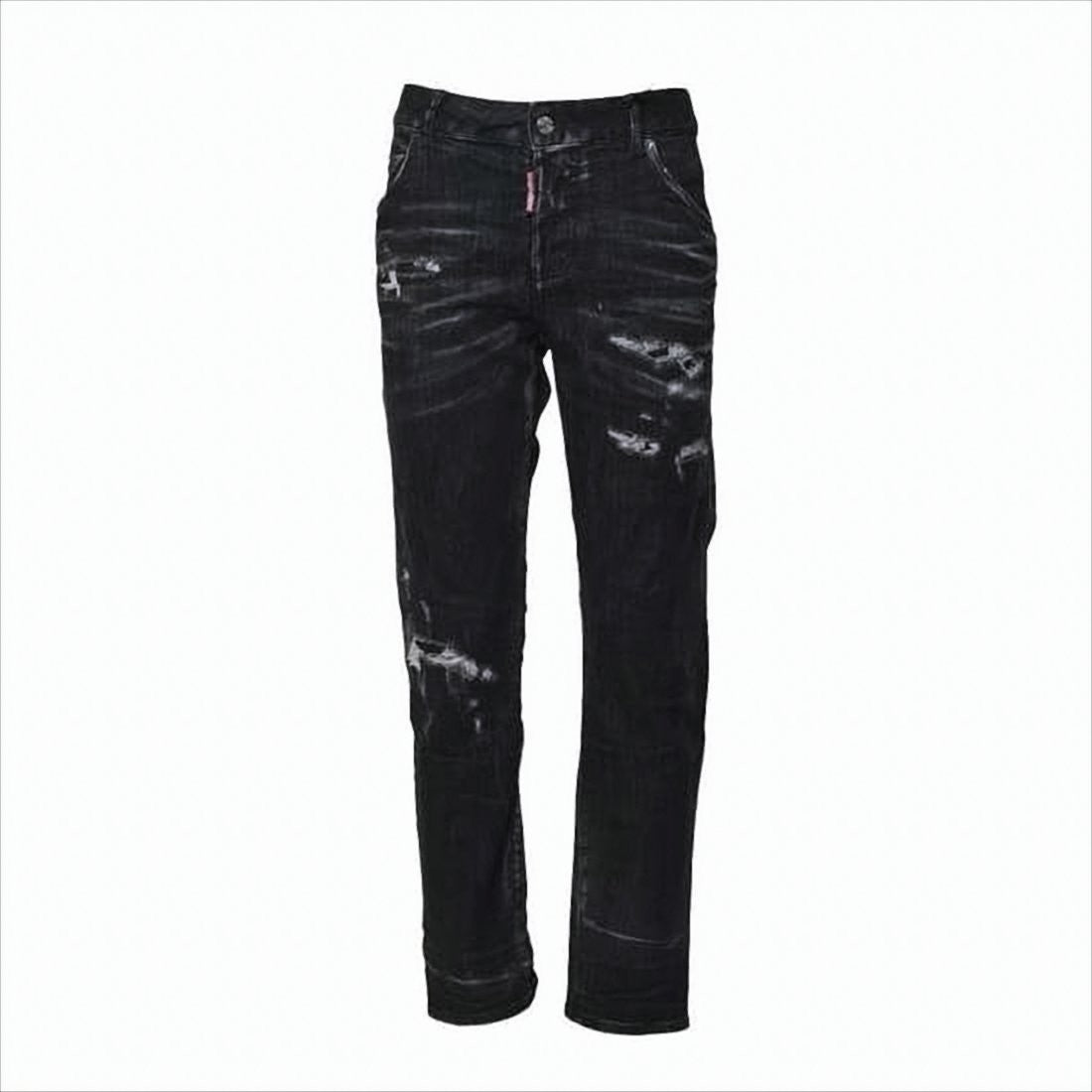 Distressed Slim-Fit Denim Pants