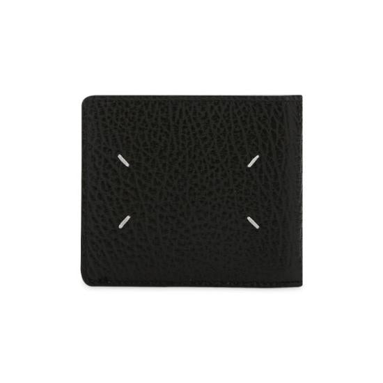 Textured Calf Leather Bifold Wallet With Subtle Stitching