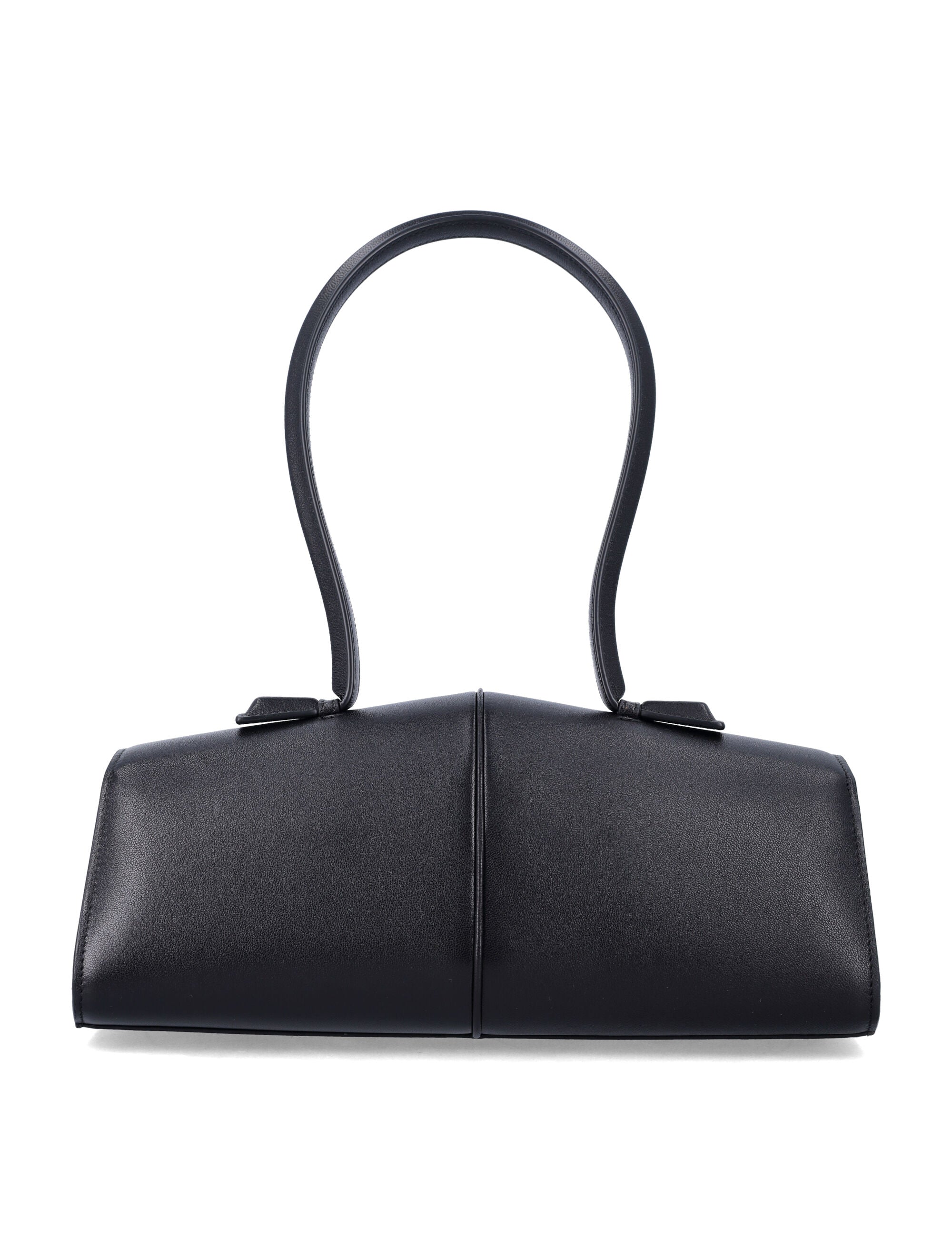 Linea Shoulder Black Leather Bag