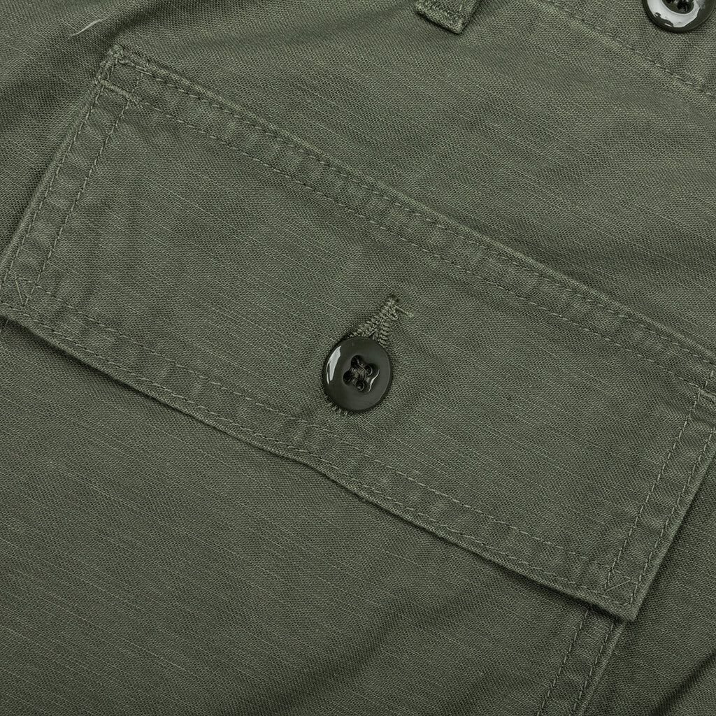 Relaxed-Fit Green Cotton Straight Pants