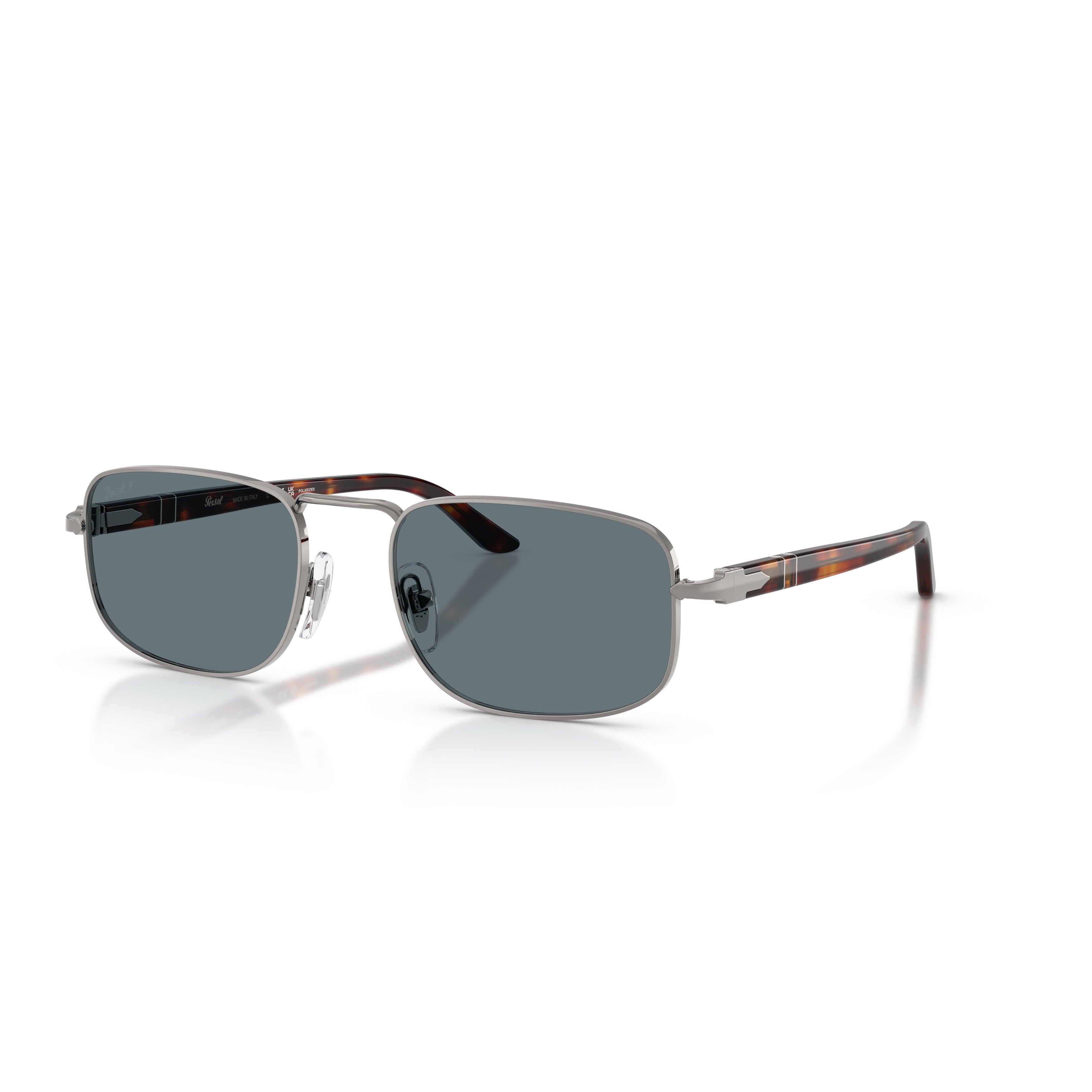 Rectangular Metal Frame Sunglasses With Tortoiseshell Tips