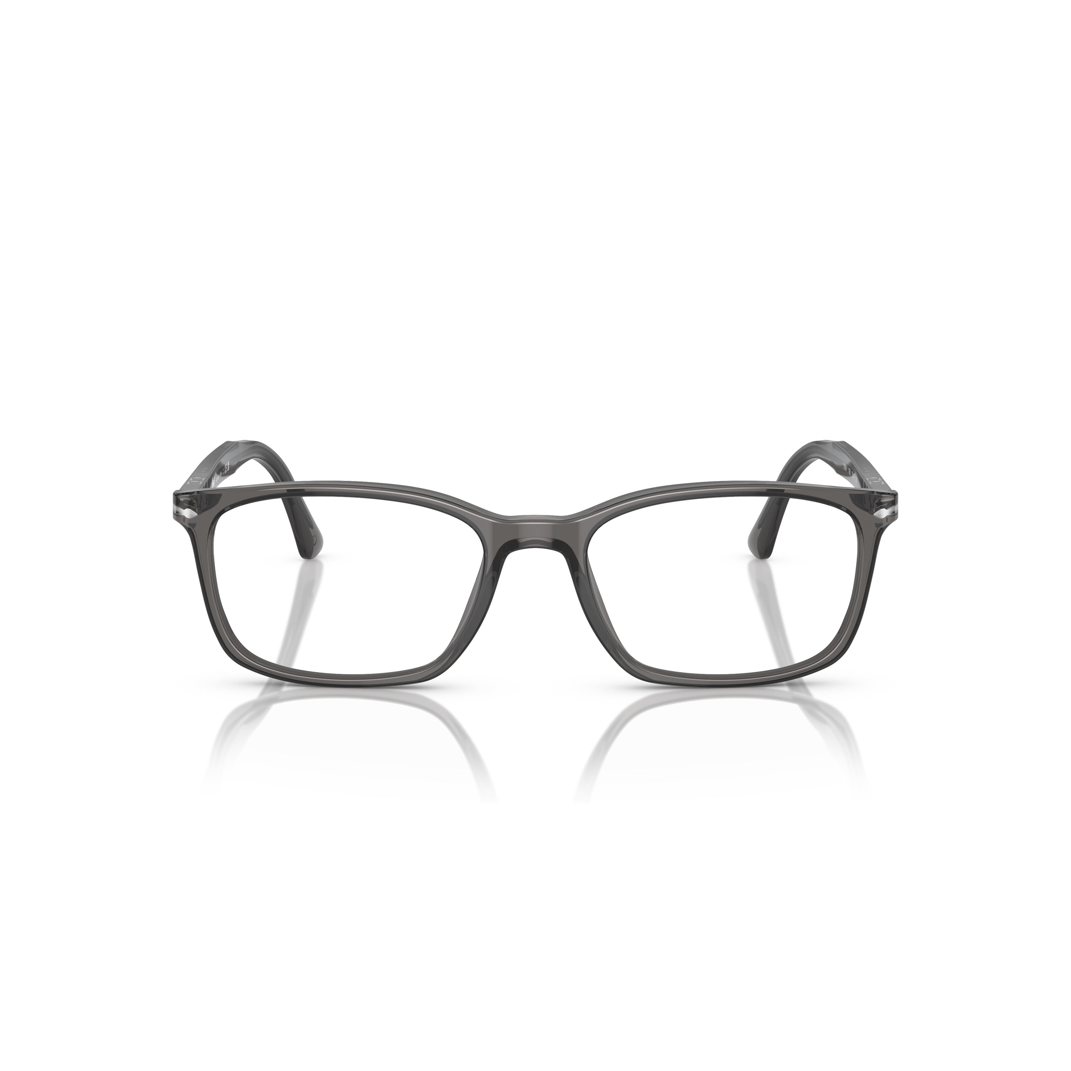 0po3189v Translucent Grey Acetate Eyeglasses with Metallic Accents