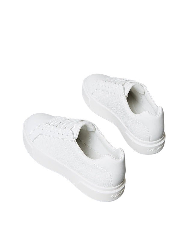 Low-Top Sneakers with Embossed Geometric Pattern
