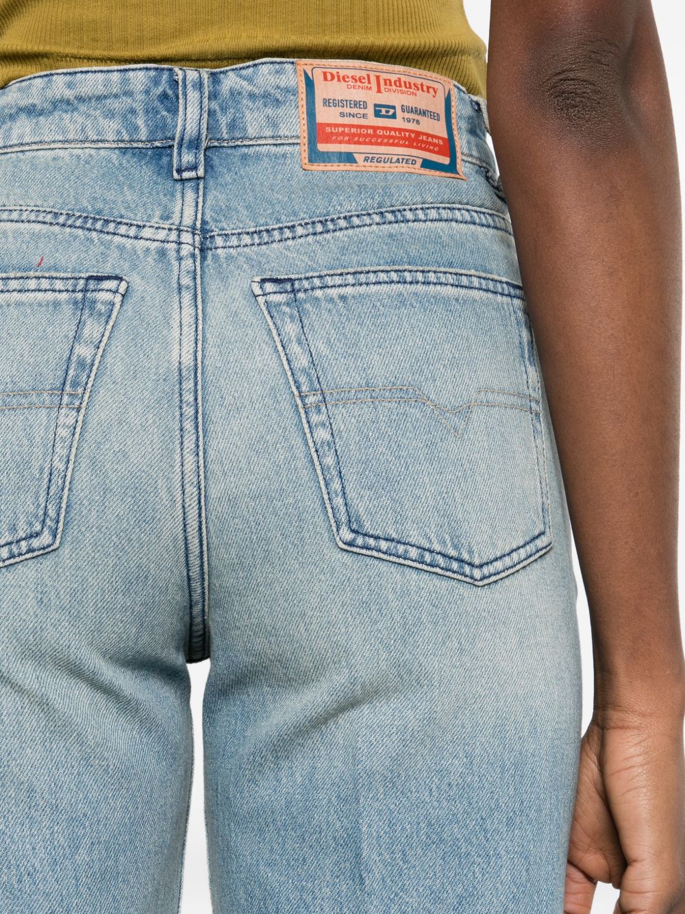 Light Blue Straight-Leg Jeans with Logo Detail