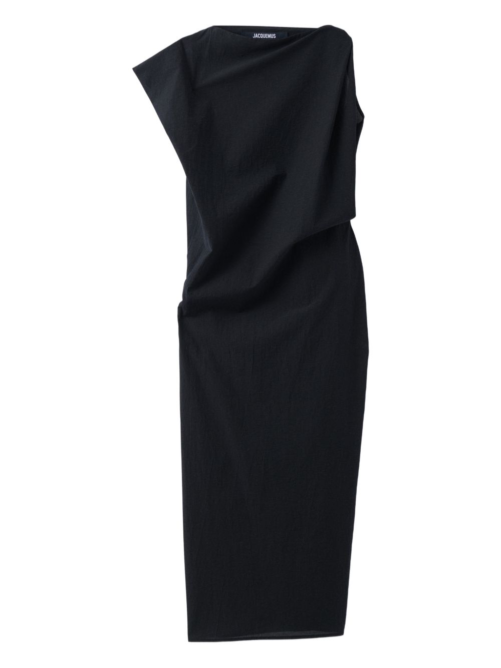 Asymmetrical Draped Midi Dress