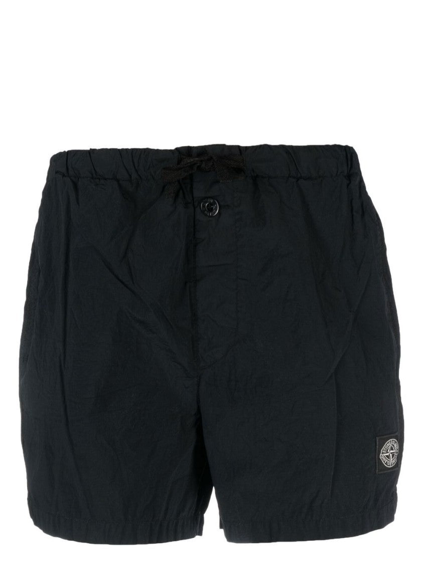 Blue Iridescent Nylon Swim Shorts
