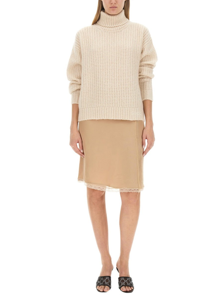 Slim Fit Silk Chiffon Skirt with Flowing Silhouette