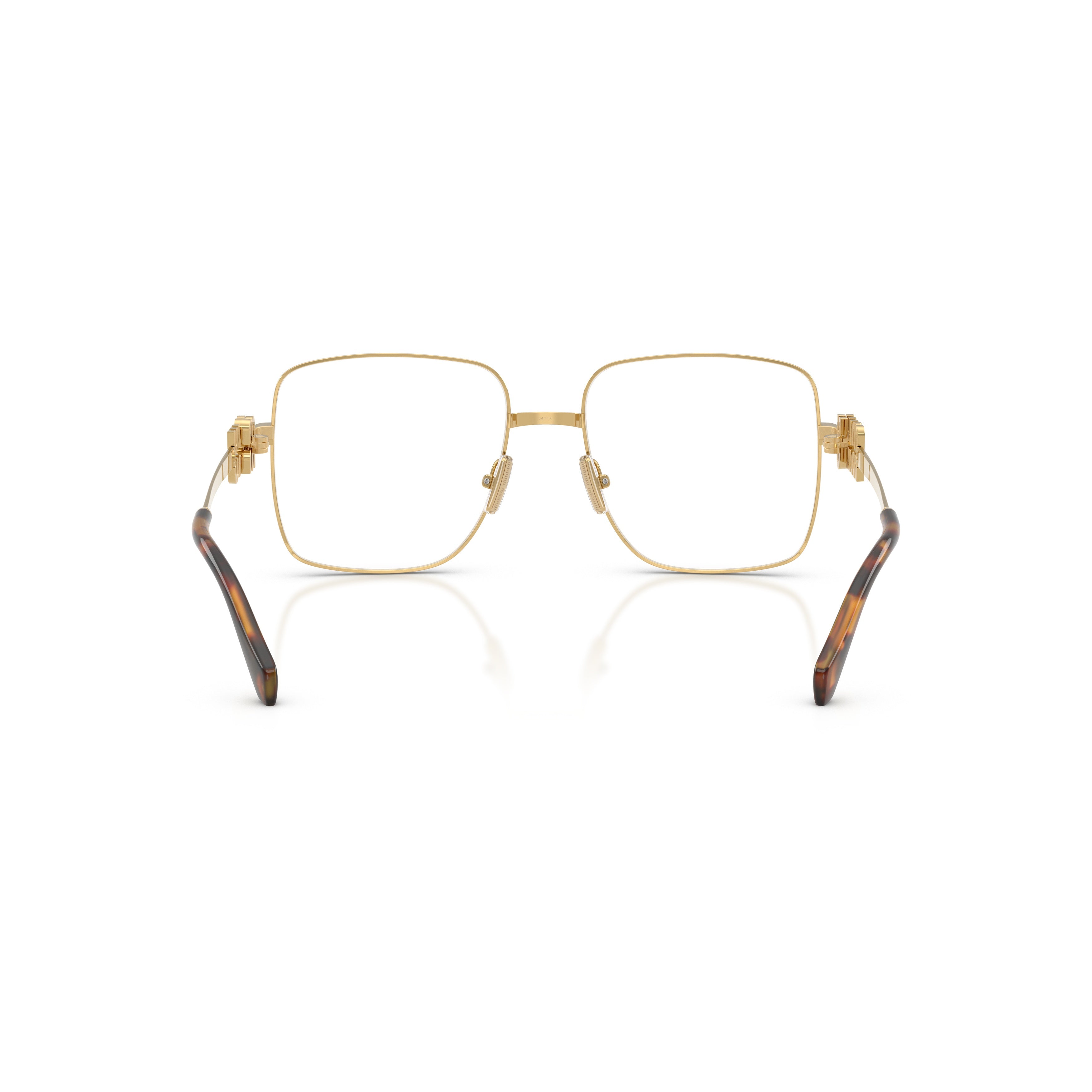 0mu 51xv Polished Gold-Tone Square Metal Eyeglasses