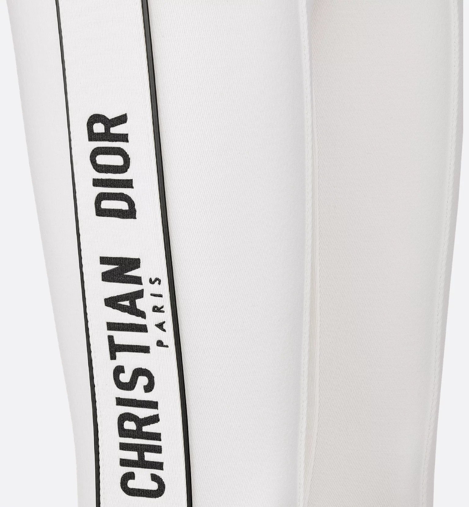 White Slim-Fit Side Stripe Logo Pants