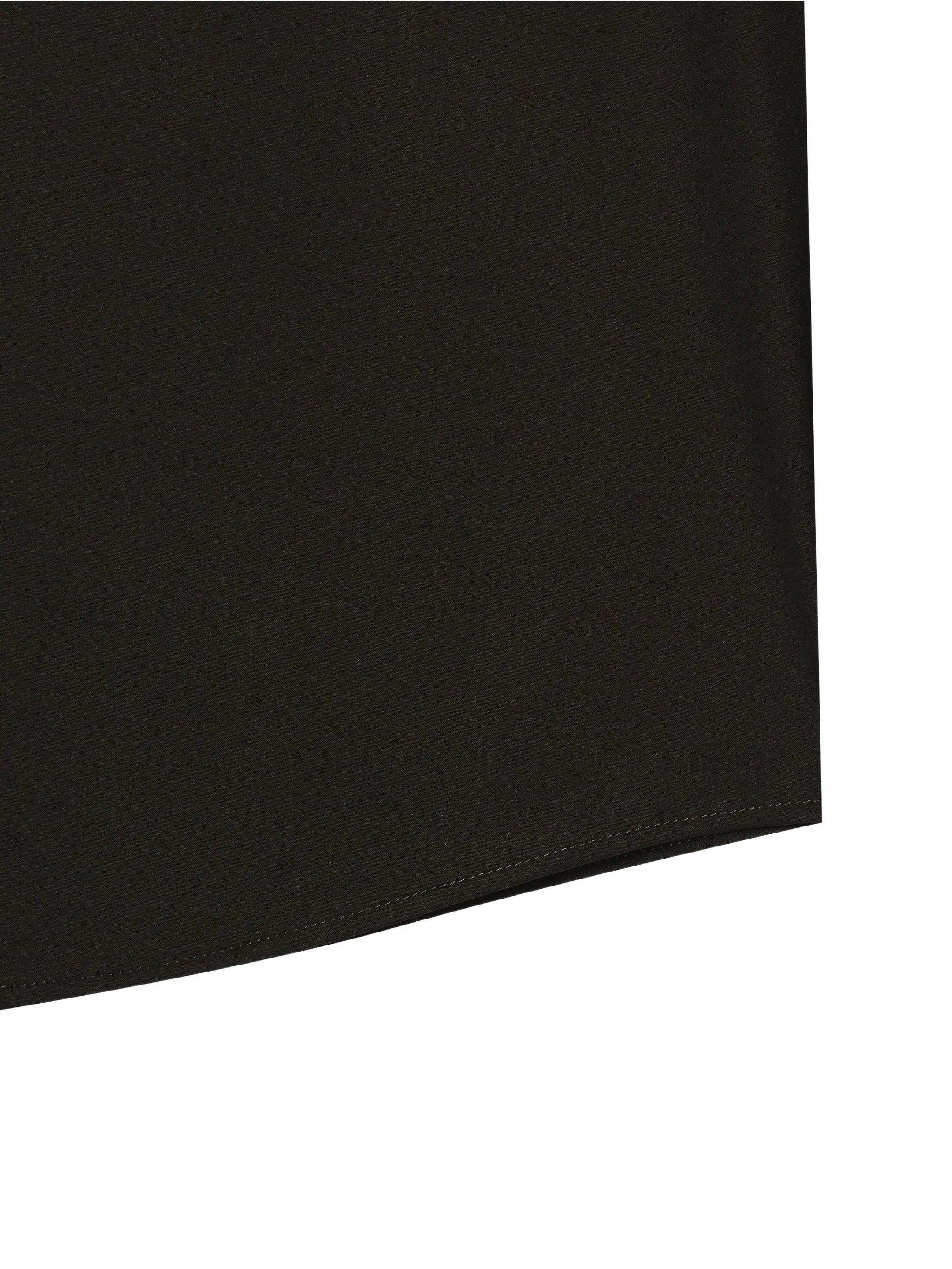Long-Sleeved Black Tailored Fit Cotton Shirt