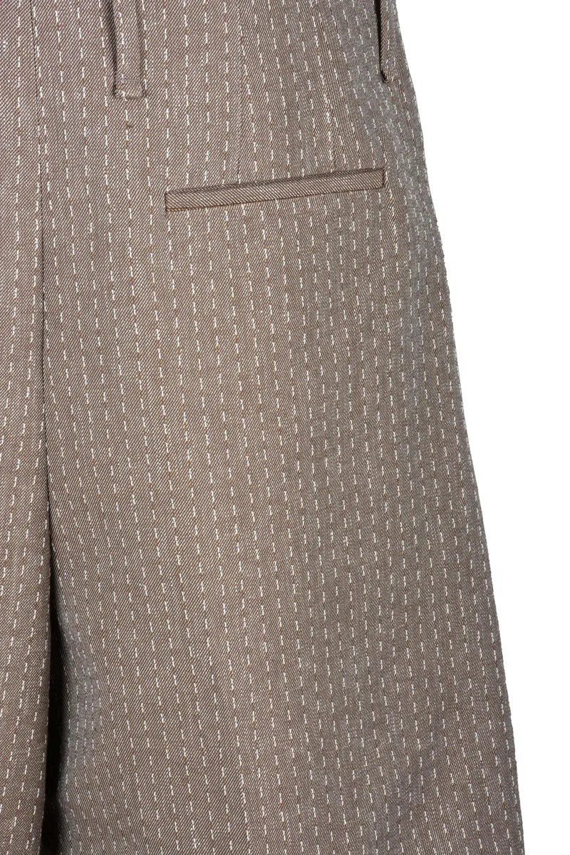Cotton Linen Bermuda Shorts - Beige
