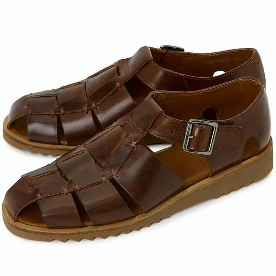 Woven Leather Brown Sandals