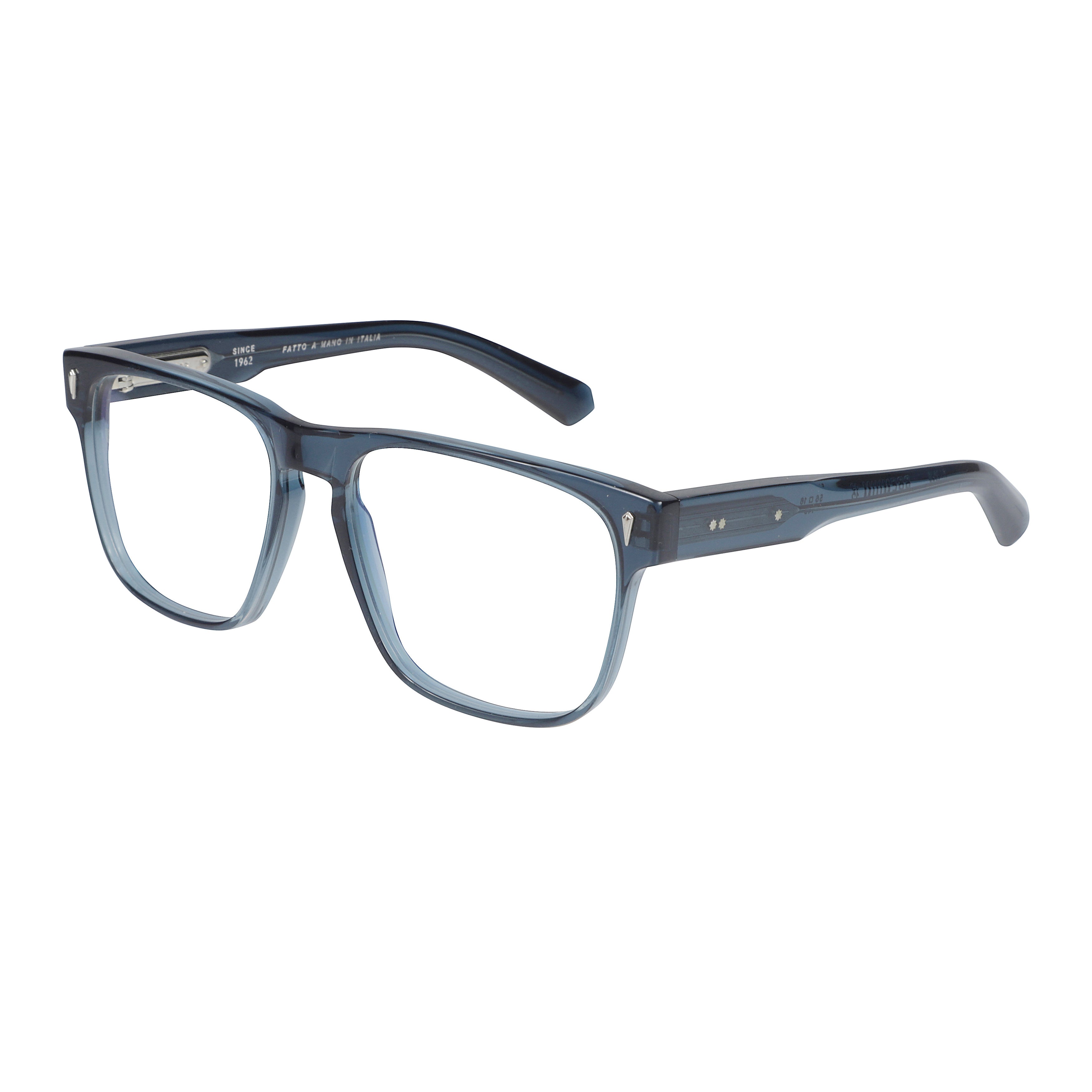 Premium 12 Translucent Blue Acetate Rectangular Eyeglasses