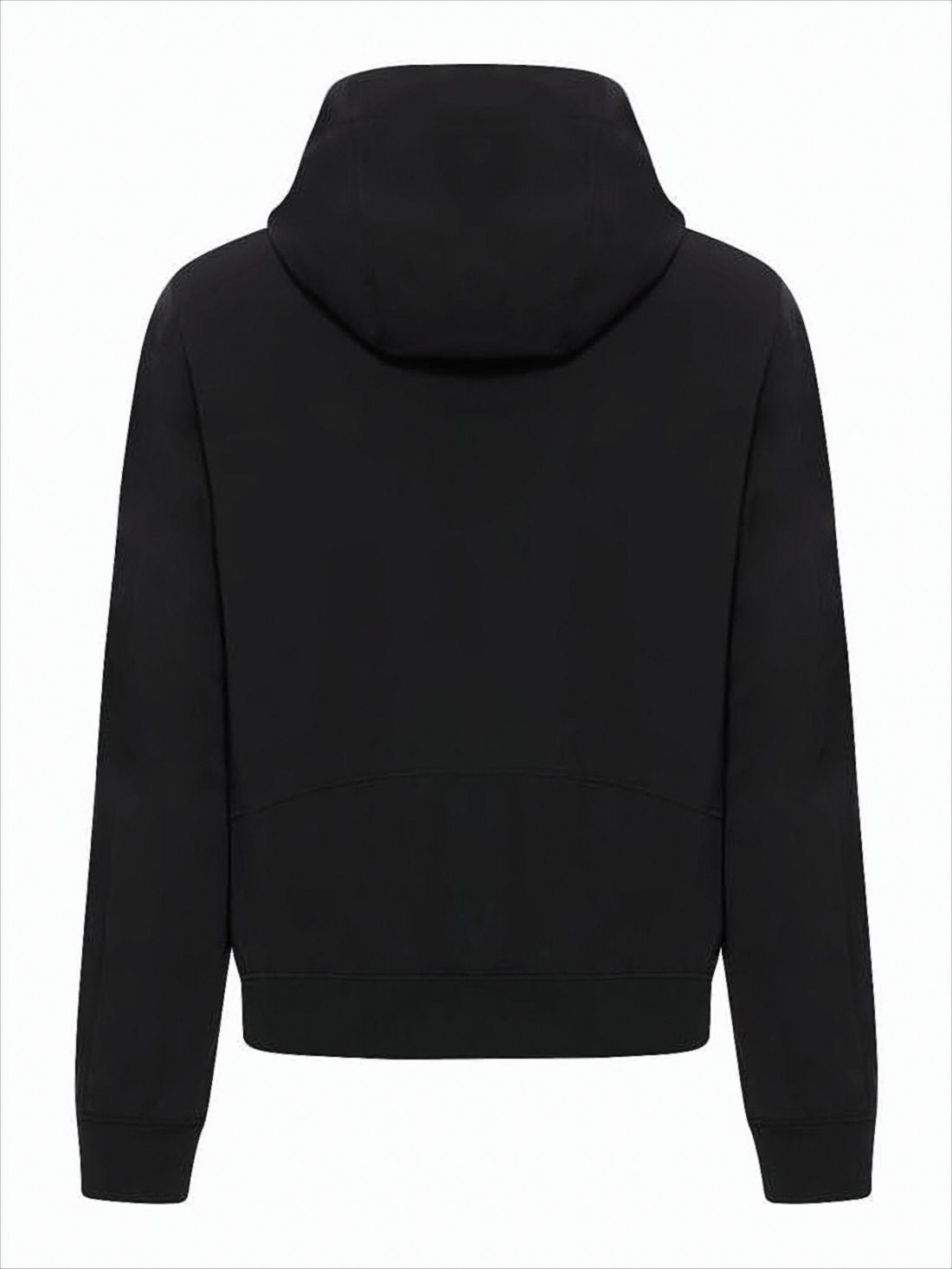 Hooded Black Jacket with Zippered Pockets