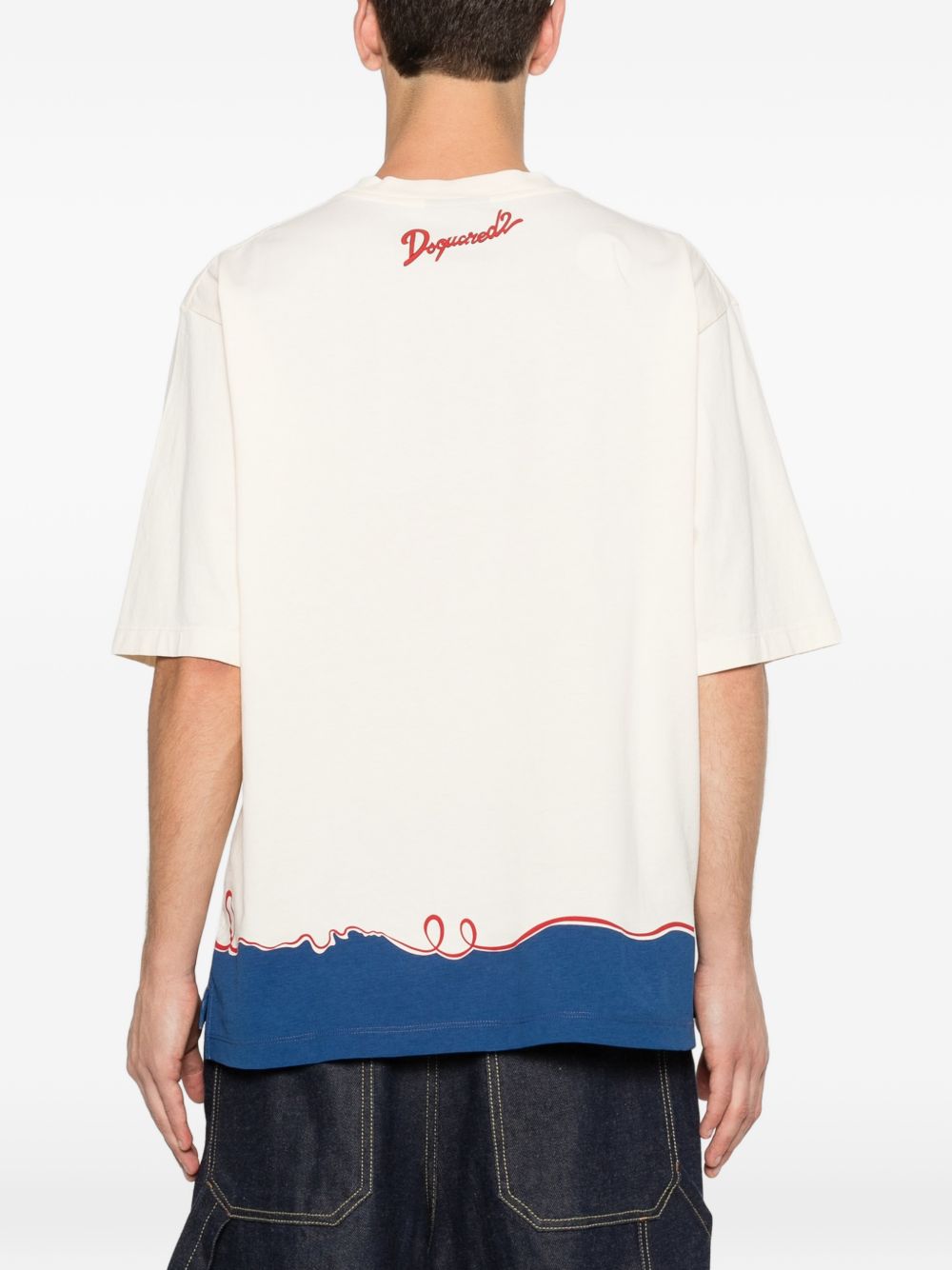 Beige Silk And Nylon Lightweight T-Shirt