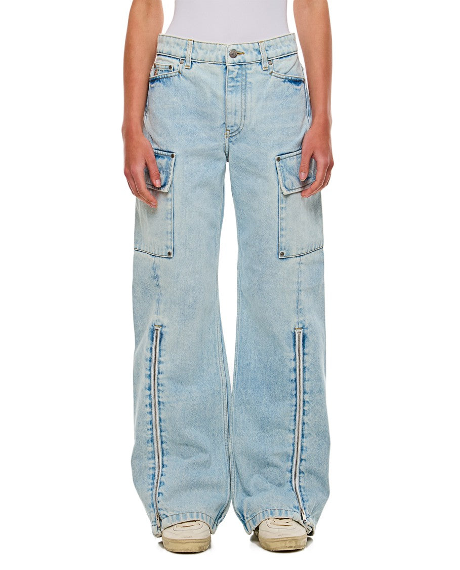Front Zip Cargo Denim