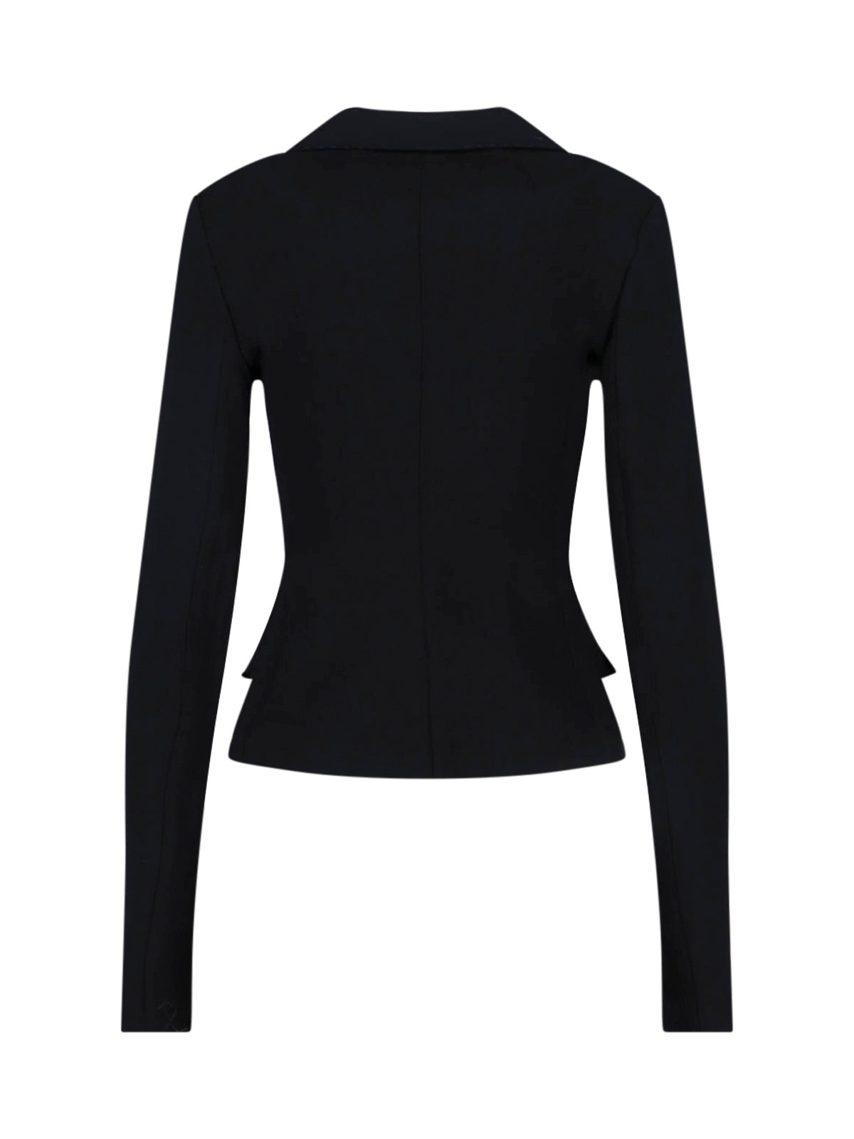 Tailored Black Jacket With Structured Shoulders And Minimalist Design