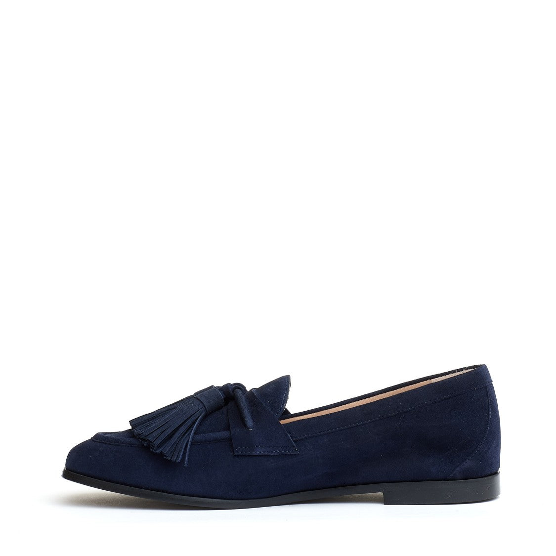 Mocassino Camoscio Blu Con Fiocchetto