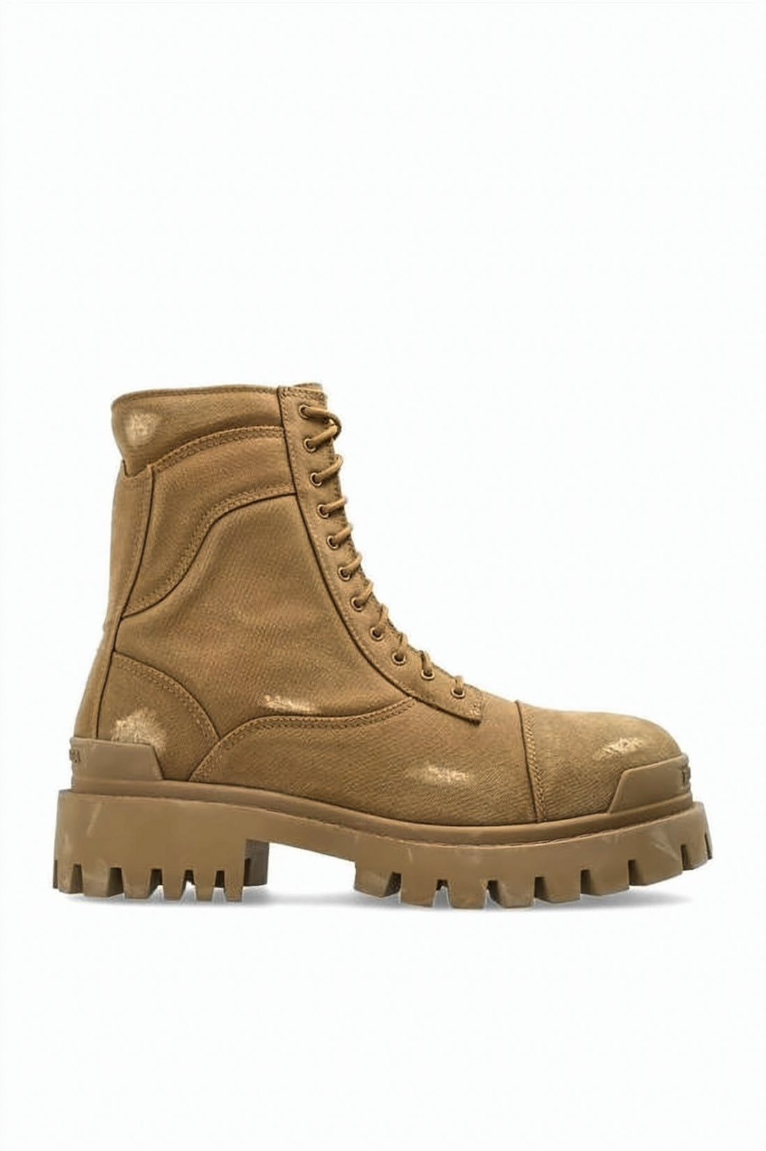 Black Textured Cotton Calf Leather Boots
