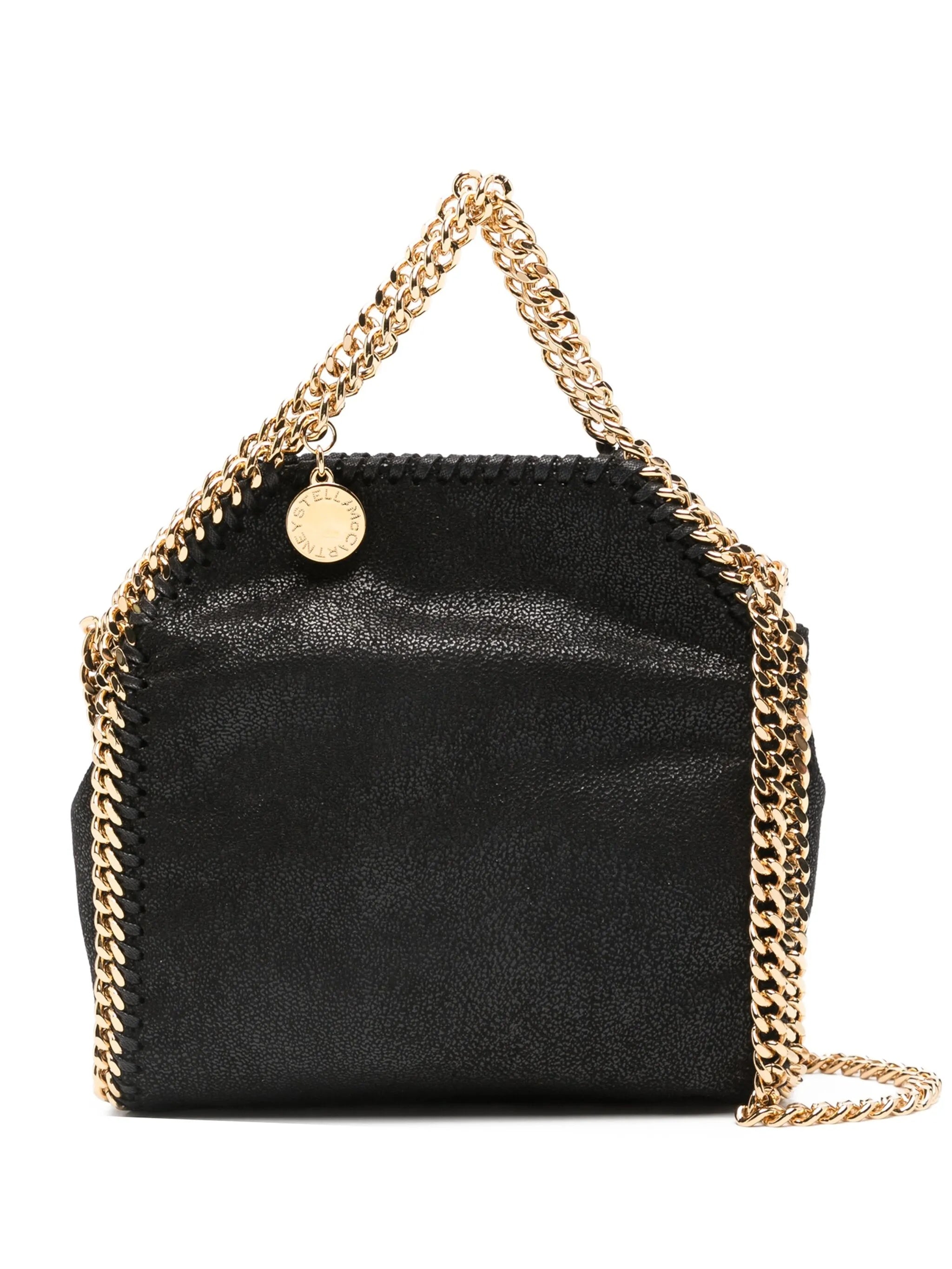 Textured Black Tiny Bag With Chain Trim