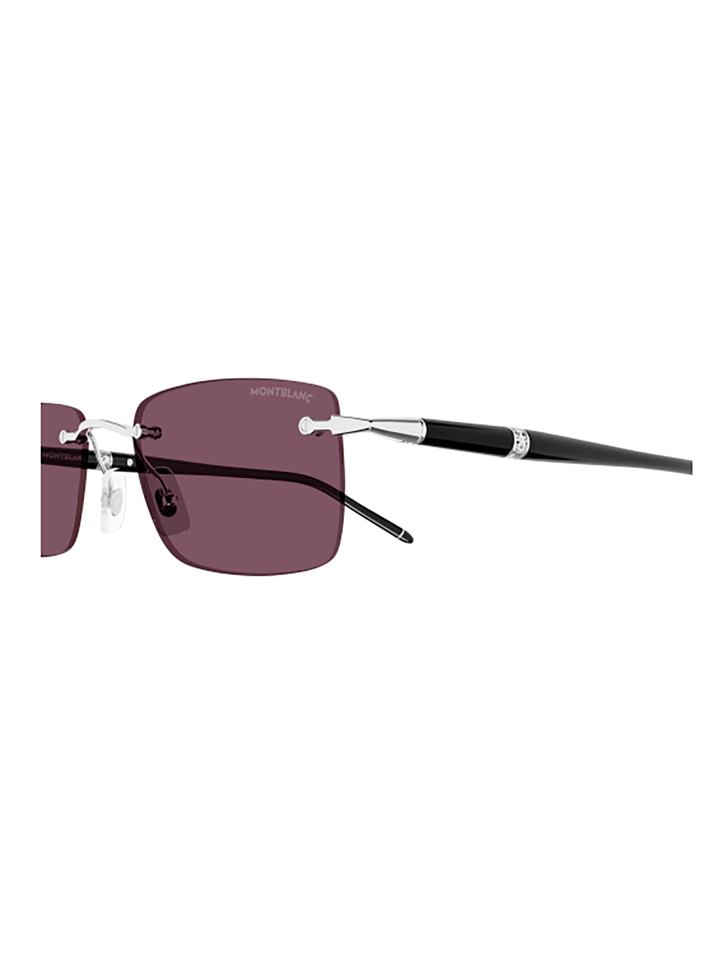 Black Metal Montblanc Sunglasses With Purple-Tinted Lenses