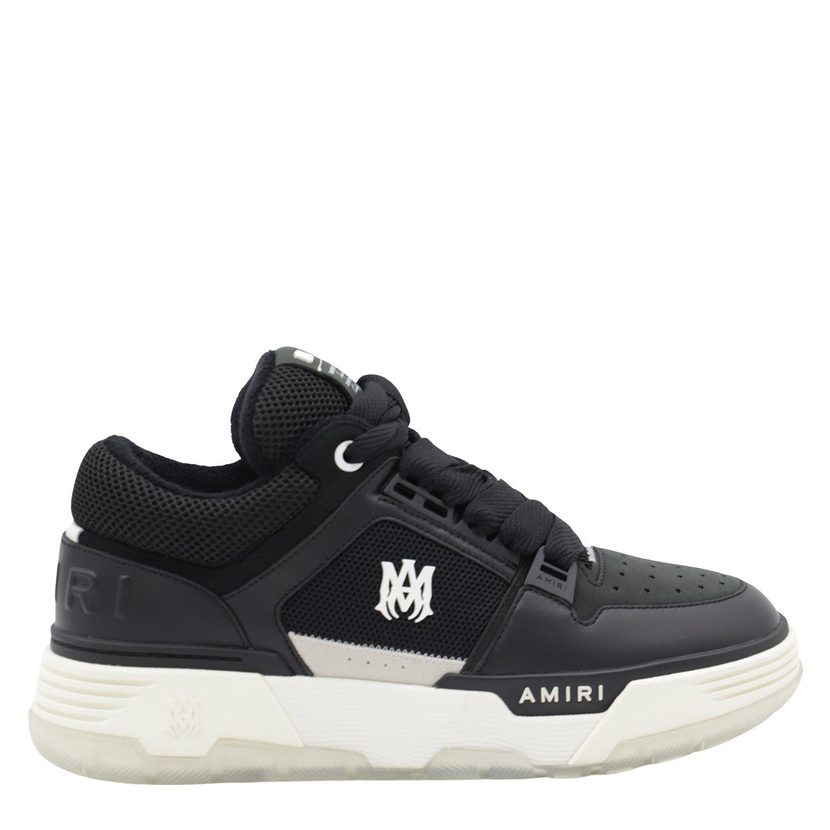 Low-Top Sneakers with Smooth and Mesh Textures