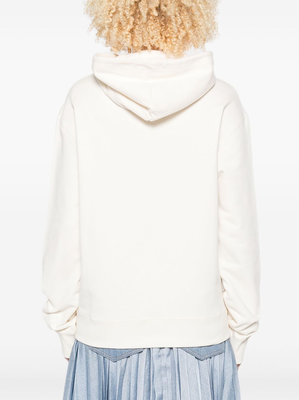 Relaxed Fit White Hoodie with Classic Kangaroo Pocket