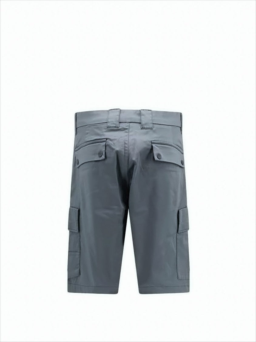 Structured Grey Shorts With Multiple Pockets And Logo Detail