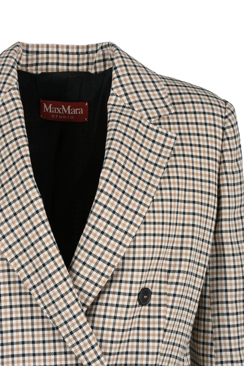 Farnese Double-Breasted Jacket - Beige/Brown