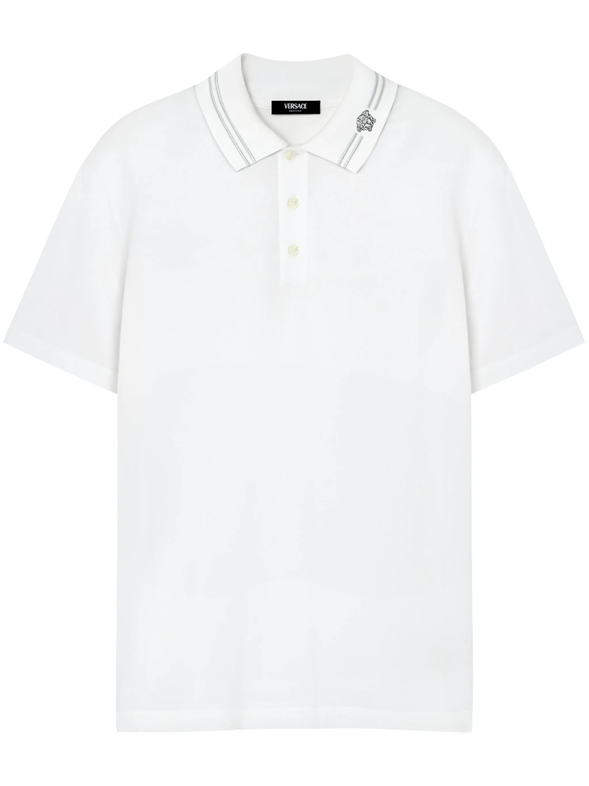 Black Classic Short-Sleeve Double Stripe Polo