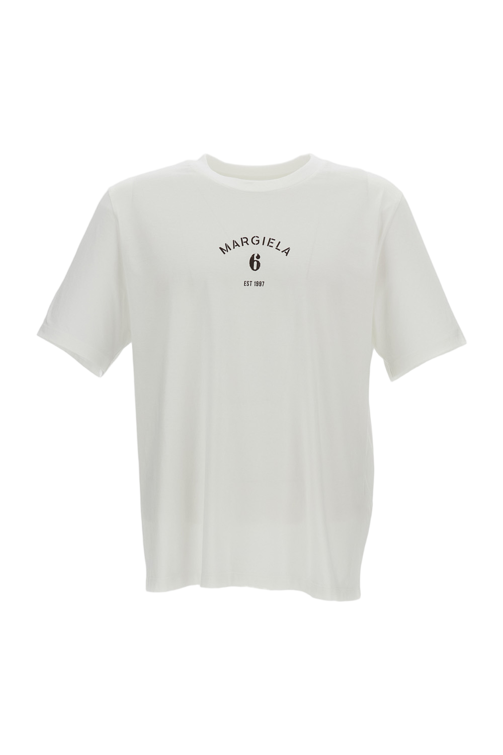 White Cotton Printed Short-Sleeve T-Shirt