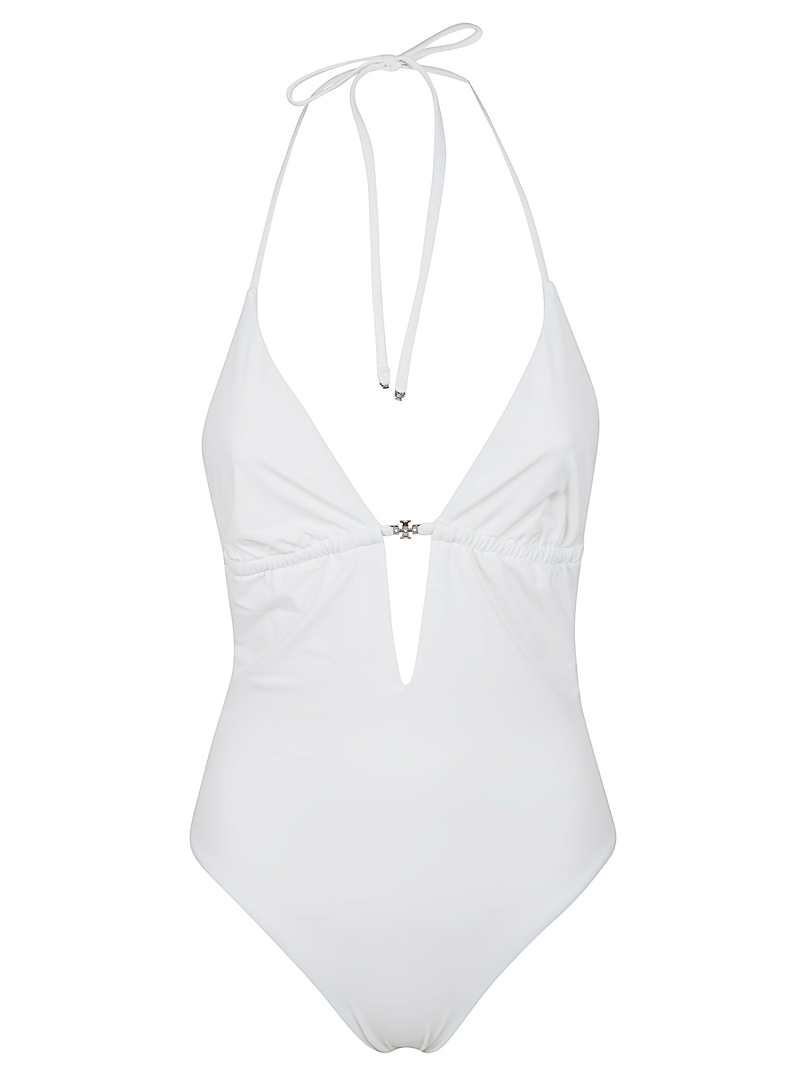 Deep V Neckline Halter One-Piece Swimsuit