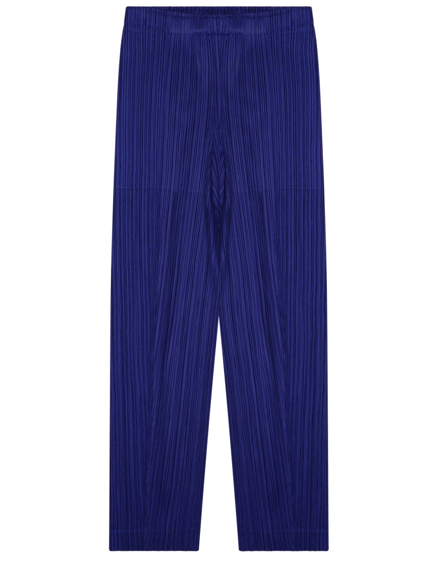 Cropped Pleated Pants with Textured Finish