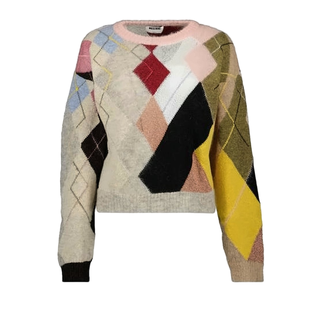 Oversized Argyle Knit Sweater