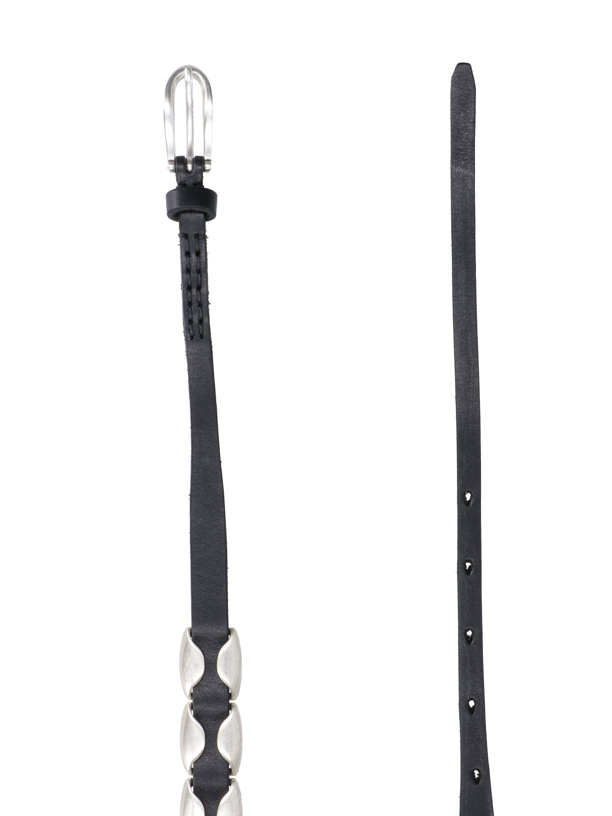 Billow Calf Leather Studded Belt