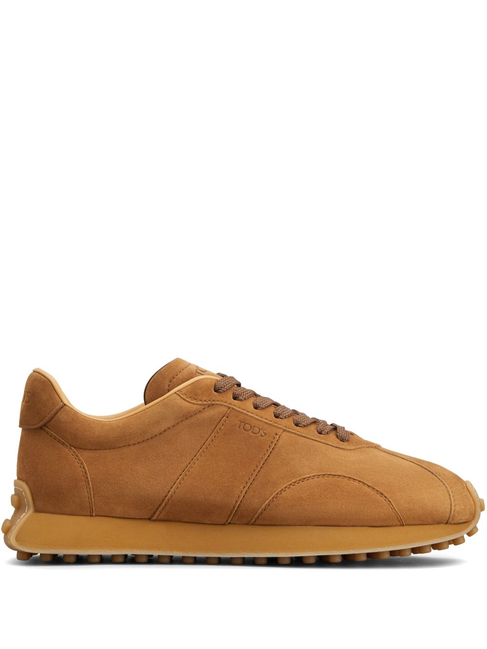 Brown Sneakers with Logo-Debossed Tongue