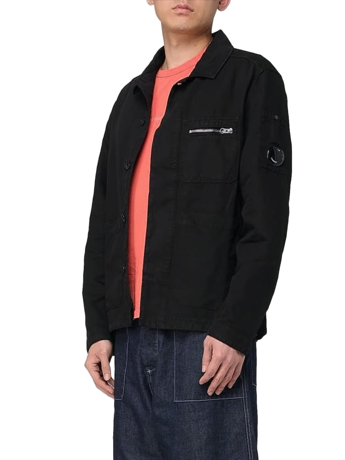 Minimalistic Black Jacket with Classic Collar