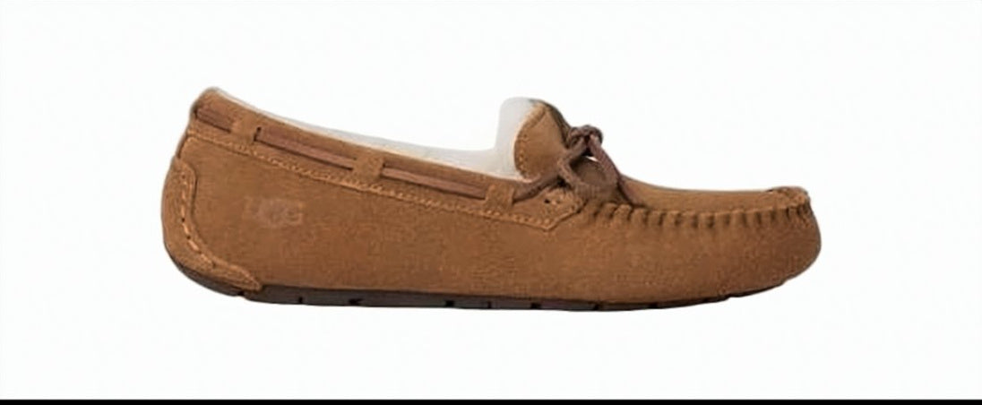 Moccasin-Style Suede Loafers with Whipstitching and Plush Lining