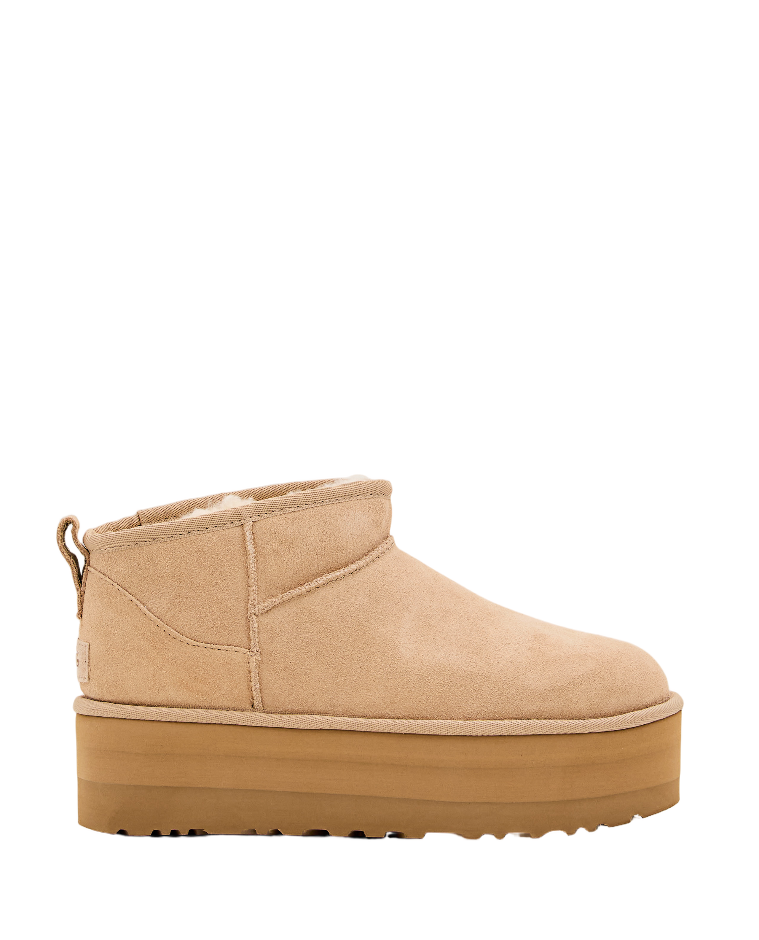 Beige W Classic Ultra Mini Platform Suede Boots